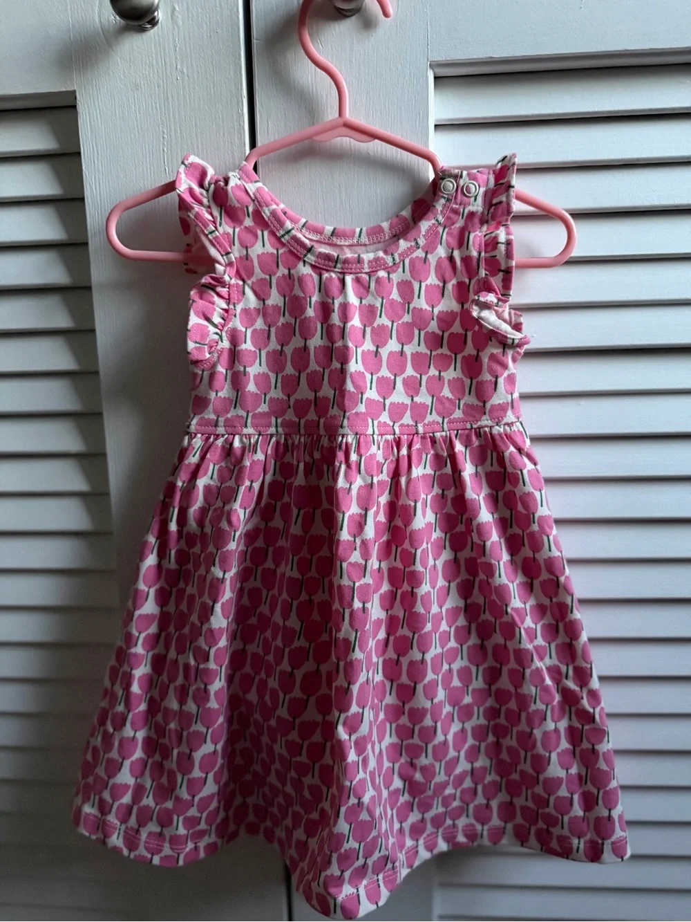 Pink Chicken tulip pattern baby dress